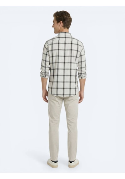 Kip Bej Oversize Fit Dokuma Casual Gömlek