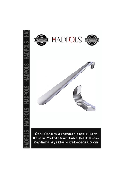 Hadpols Özel Üretim Aksesuar Klasik Tarz Kerata Metal Uzun Lüks Çelik Krom Kaplama Ayakkabı Çekeceği 65 Cm