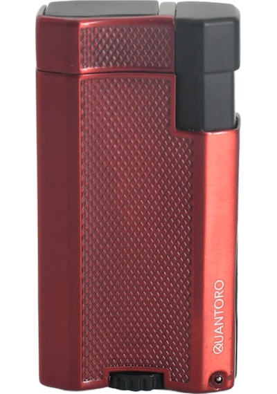 Quantoro Çift Torch Pürmüz Kırmızı Metal Puro Çakmağı - Trz1082