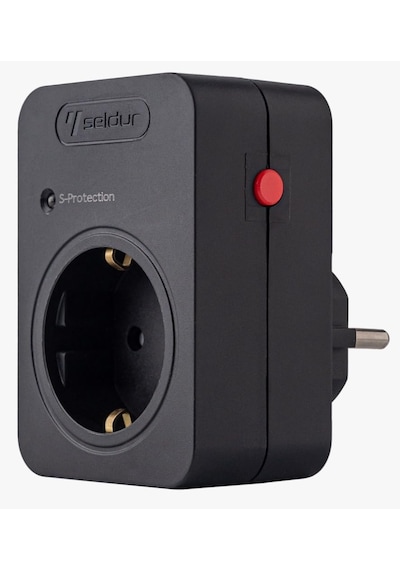 Şok Ve Akım Korumalı Fiş-priz, 16a-250v, Max 3600w 720 Joule, Reset Edilebilir, Sürekli Koruma, Toprak Hatlı, Çocuk Korumalı, Siyah Renk, E1td33s
