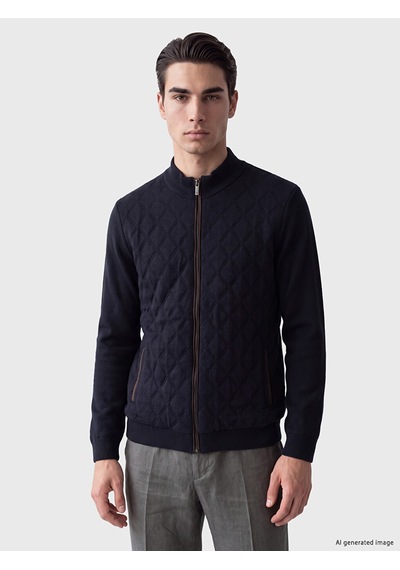 Lcwaıkıkı Classic Lacivert Regular Fit Dik Yaka Erkek Triko Hırka