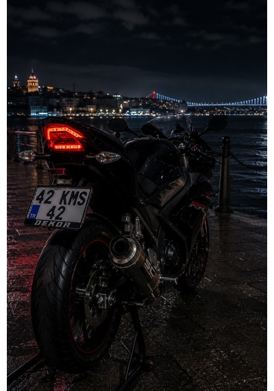 Dekor Yazılı Motosiklet Plakalığı