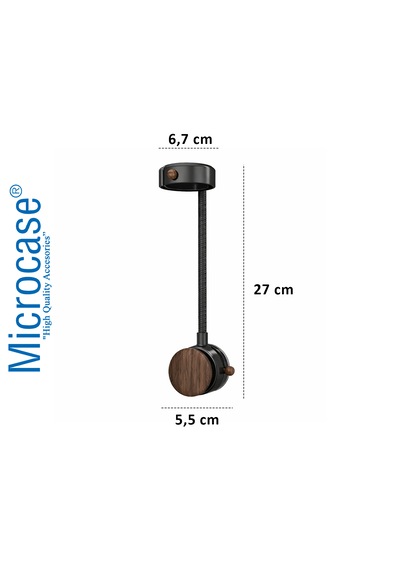 Microcase Ayarlanabilir Vantuzlu Esnek Saç Kurutma Makinası Askılığı Organizer Al5482 Siyah