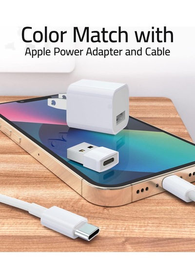Usb - Usb C Adaptörü 4 Paket, Tip C Dişi - Usb Erkek Dönüştürücü Güç Şarj Kablosu Adaptörü Magsafe Apple Watch Serisi 10/se/ultra 2 İphone 17 E Air Pro Max Airpods Pro İle Uyumlu, Beyaz