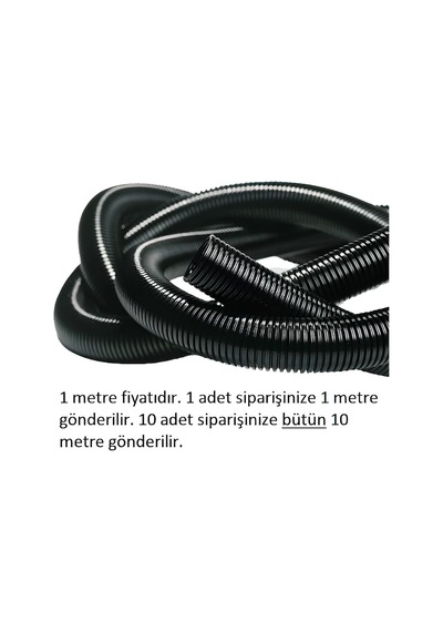 17mm Yarıklı Spiral Hortum Kablo Gizleme İzolasyon Borusu Esnek Siyah
