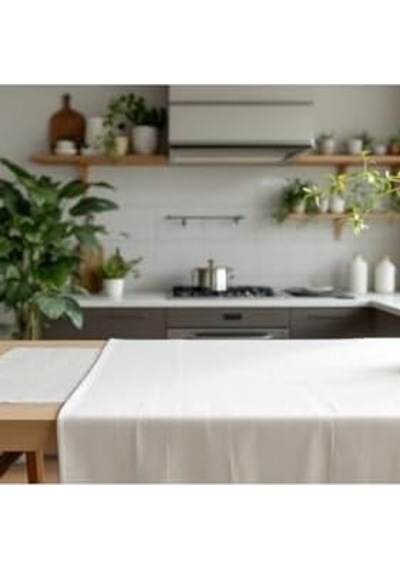 Naturel Keten Masa Örtüsü 100x100 Acı Kahverengi