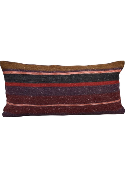 Zehra Abla Halı Yeni El Dokuma Dekoratif Lumbar Kilim Kırlent Yastık Kılıfı 6185