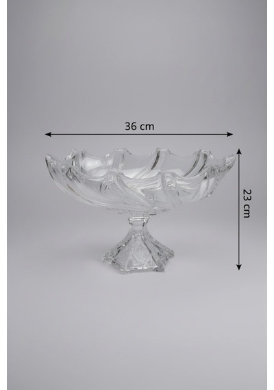36x23 Cm Cam Ayaklı Meyvelik Modern Ve Dekoratif Masa Üstü Sunum