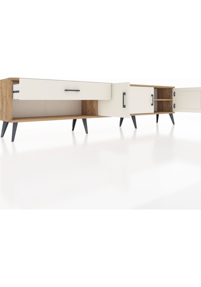 Arges Tv Ünitesi 2 Raflı Tek Çekmeceli 3 Kapaklı 220x30x51 Çam-aytaşı Aytası/aytası - Atlas Çam