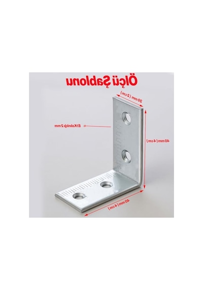 Metal L Demiri, 20x40x40 Mm 25 Adet Mobilya Destek Seti