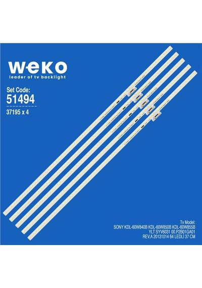 Sony Kdl-60w855b 60'' 4 Adet Tv Led Bar Tvnizi Açıp İçindeki Led Barla Birebir Aynısı Olduğunu Görmeden Almayınız. Sonrasında İade Almamaktayız.