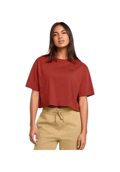 Under Armour Boxy Crop Logo Ss Kadın Spor Tişört Turuncu