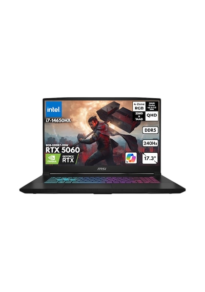 MSI Katana 17 HX B14WFK-216XTR-QB17 i7-14650HX 32 GB 2 TB SSD RTX5060 17.3" W11P Dizüstü Bilgisayar