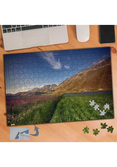 Dağ,yeşil Çimenler 240 Parça Puzzle Yapboz Tablo-660