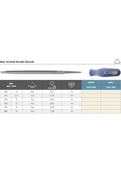 Fett 175mm Tome İnce Testere Bileme Eğesi