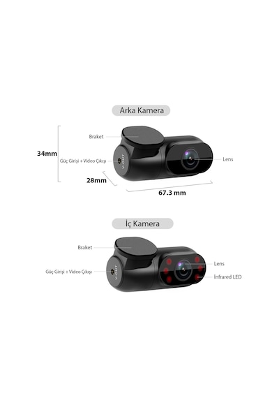 Viofo A139 Pro 3 Kameralı Ön-arka-iç 4k Hdr 5ghz Wifi Gps'li Araç Kamerası