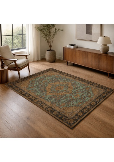 Kartela Halı Novi Halı Jüt Taban Dokuma Halı Adaçayı Yeşili - 80 X 120 Cm