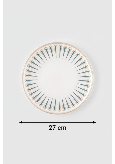 6'lı Valencia Servis Tabak 27cm Dijital Sierra Rinart Krem