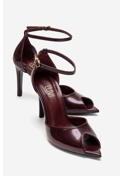 Luvishoes Dona Bordo Cilt Kadın İnce Topuklu Ayakkabı
