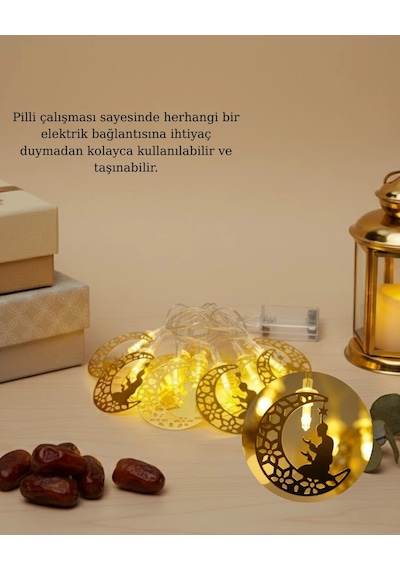 Hubrendy Tekno Secde Eden Adam Figürlü Ay Tasarımlı Ramazan Led Işık