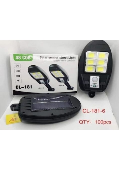 POWERMASTER CL-181-6 48 COB LEDLİ SENSÖRLÜ SOLAR SOKAK LAMBASI