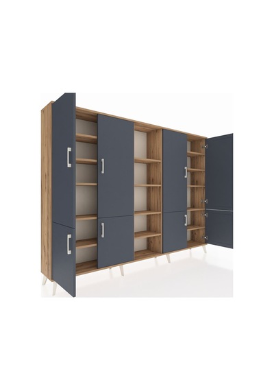 Arges Dolap 14 Raflı 8 Kapaklı 220x30x163 Çam-antrasit/çam Antrasıt/atlas Çam - Atlas Çam Arges Dolap 14 Raflı 8 Kapaklı 220x30x163 Çam-antrasit/çam Antrasıt/atlas Çam - Atlas Çam