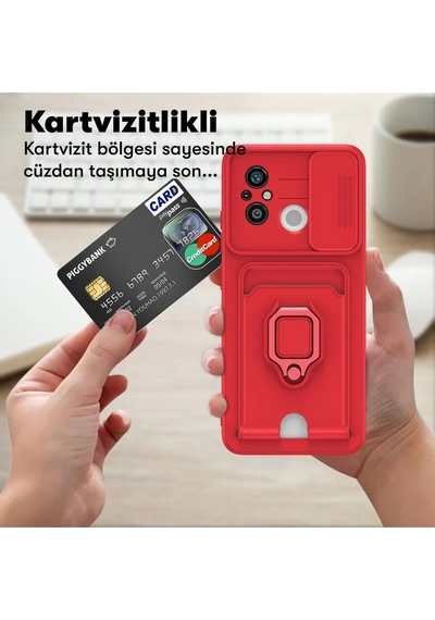 Lvsqvr Newface Xiaomi Redmi 12c Kılıf Zuma Kartvizitli Yüzüklü Silikon - Lacivert