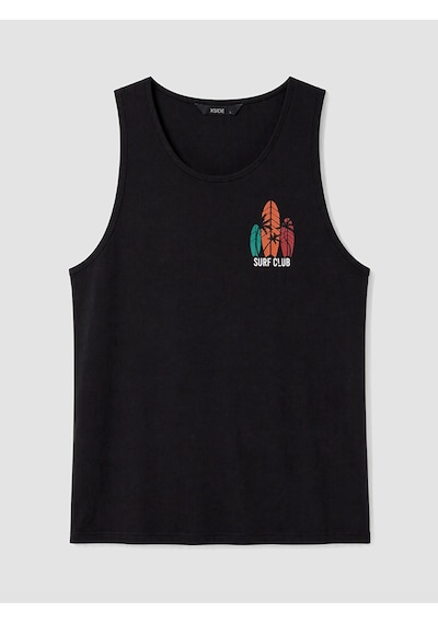 Lcw Swımwear Siyah Baskılı Erkek Kolsuz Tişört