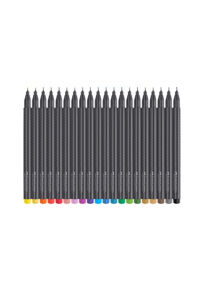 Faber-castell Grip Finepen İnce Keçe Uçlu Kalem Seti, 30 Lu, Pastel Ve Neon Renkler, 0.4 Mm Hassas Uç, Metal Destekli, Ergonomik Üçgen Gövde