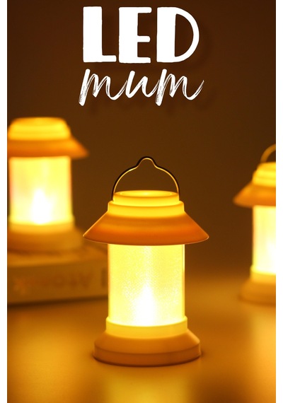 3lü Led Mum Sokak Lambası Tip Kulplu Dumansız Pilli Alevli Dekoratif Yapay Mum Işıldak Beyaz 1036-9