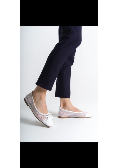 Meyoushoes File Fiyonklu Babet Beyaz 40 Siyah