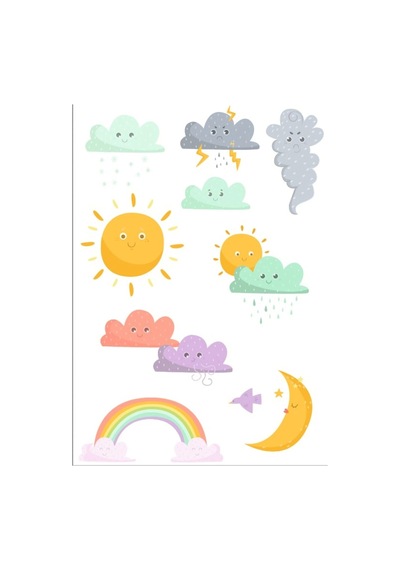 Sevimli Hava Olayları Sticker Set