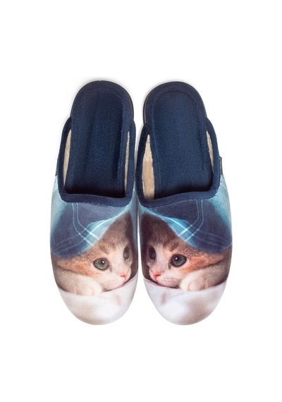 Twigy Kitten Kadın Ev Terliği Mavi 36/41 AA0065 Çok Renkli