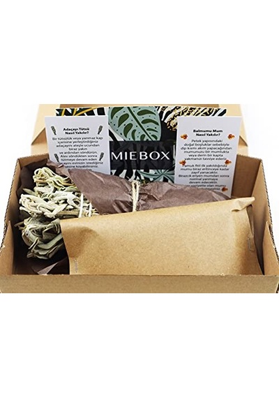 Miebox Make İt Easier Arınma Ve Enerji Başlangıç Seti : Adaçayı Tütsü Ve 3 Organik Balmumu Mum