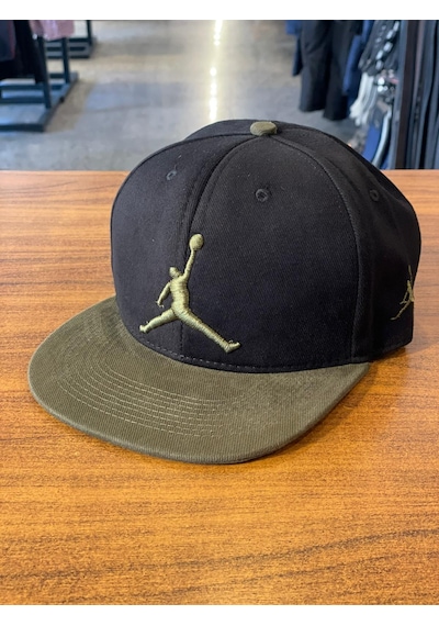 Air Jordan Siyah Haki Hiphop Snapback Rapper Basket Cap Şapka Siyah - Haki