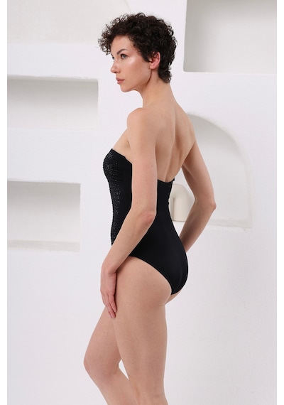 Lapıeno Taşlı Soft Straplez Mayo 4114 Siyah