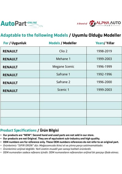 Renault İçin Davlumbaz Tapası- 50 Adet