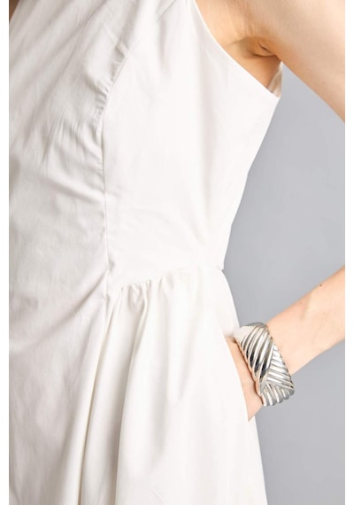 Defacto Fıtted Halter Yaka Poplin Kolsuz Midi Elbise H4575ax26smwt32 Beyaz-wt32