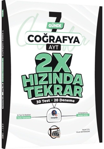Ders Platosu Ayt Coğrafya 7 Günde 2x Hızında Tekrar Deneme