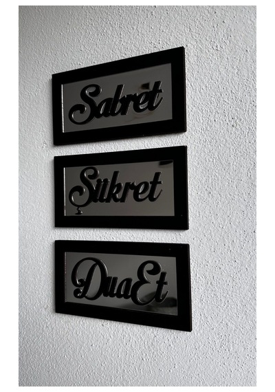 Sabret Şükret Dua Et 3'lü Tablo Seti Duvar Süsü