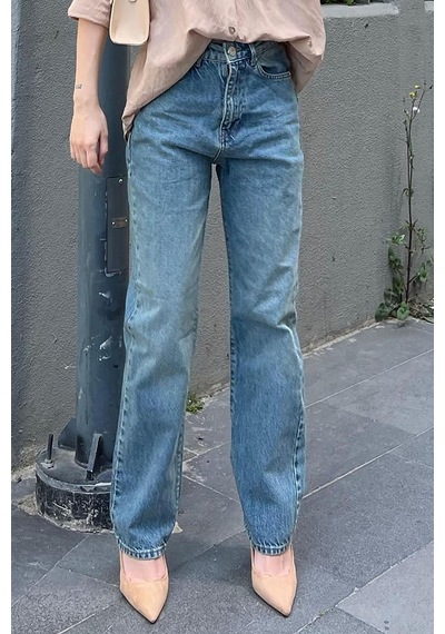 Madmext Mavi Straight Fit Kadın Jean Mg2034-mavi Mavi