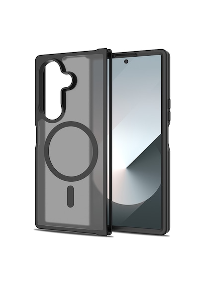 Samsung Galaxy Uyumlu Z Fold 7 Kılıf Mat Kamera Korumalı M-safe Şarj Özellikli Yüzey Mat Darbe Emici Lunex Kapak Siyah