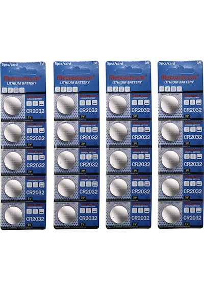 Mettzchrom 20 Adet 3 Volt Cr2032 Lityum Düğme Para Pil Dl2032 Bi