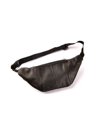 Unisex Siyah Hakiki Deri Freebag Bel Ve Göğüs Çantası Siyah