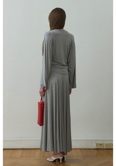 Suud Collection Gri Sophia Yarasa Kol Bluz