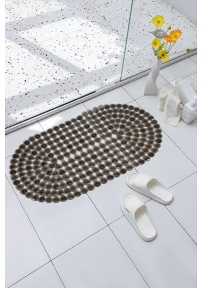 Premium Serisi Banyo - Küvet İçi Kaydırmaz Vantuzlu Elmas Desenli Paspas 66 X 36,5 Cm Açık Gri