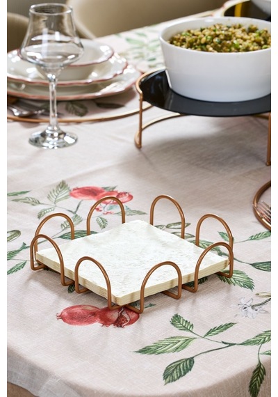 Edora Home Rose Masa Üstü Metal Paslanmaz Dört Element Modern Peçetelik, Lüks Sunum