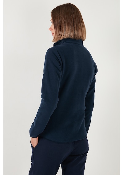 Lela Slim Fit Anti-Pilling Tüylenme Yapmayan Fermuarlı  Polar Bayan Hırka 5907012 Lacivert