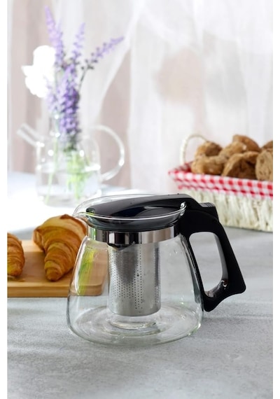 Orret Home Isıya Dayanıklı Borosilikat Cam Demlik, Kendinden Süzgeçli, Şık Tasarım 900 Ml Diğer