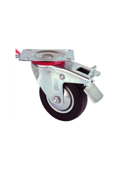 Servis Tekeri - Frenli Tablalı Siyah Döner - Çap 80 Mm Abanoz